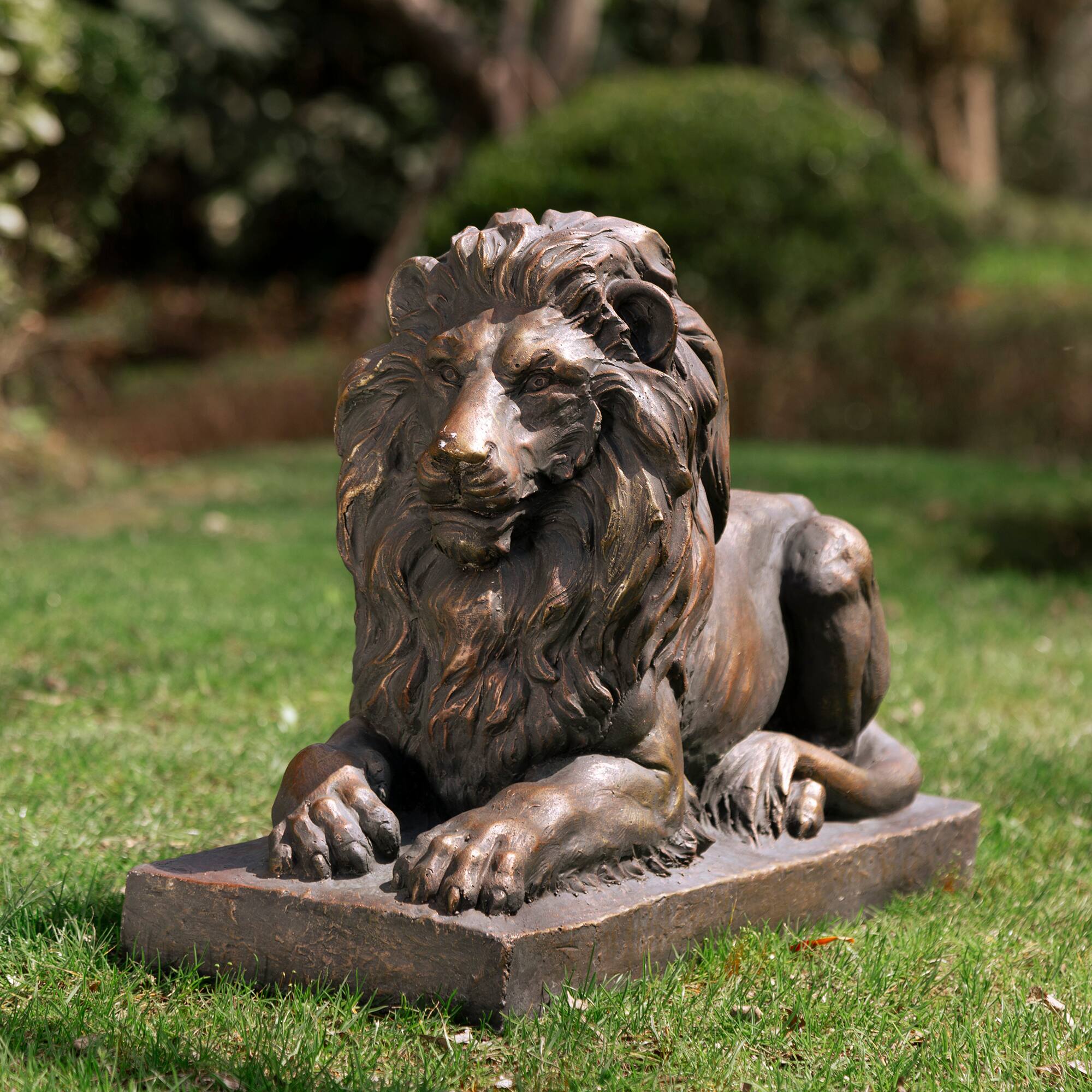 Glitzhome® 22" Lying Guardian Lion Statue